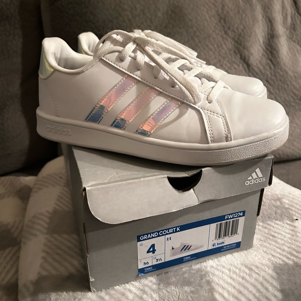 Adidas White and Pink Sneakers Classic Design